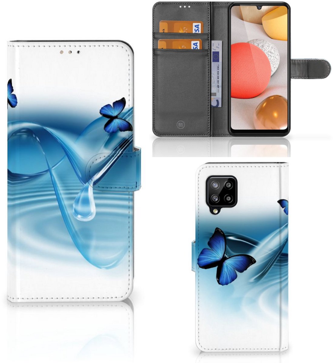 Samsung Galaxy A42 5G Telefoonhoesje met Pasjes Vlinders