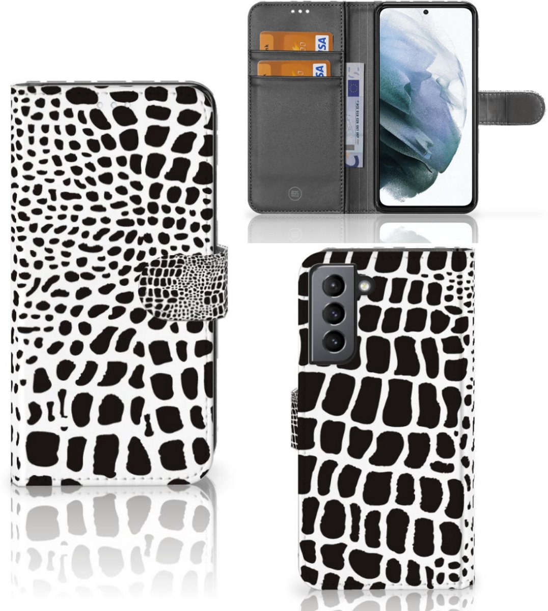 Samsung Galaxy S21 FE Telefoonhoesje met Pasjes Slangenprint
