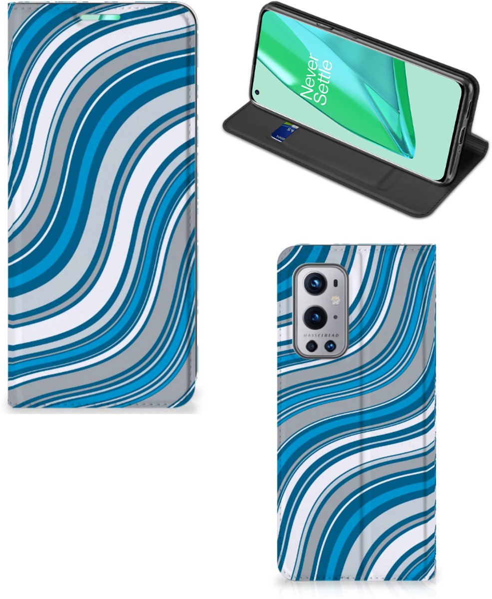 OnePlus 9 Pro Hoesje met Magneet Waves Blue