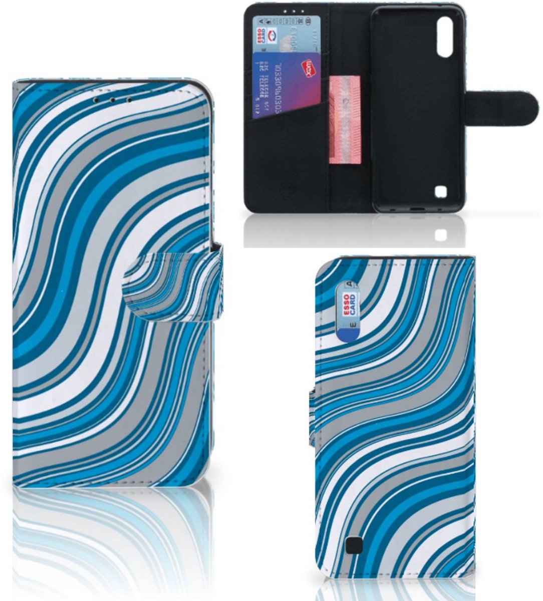 Samsung Galaxy M10 Telefoon Hoesje Waves Blue