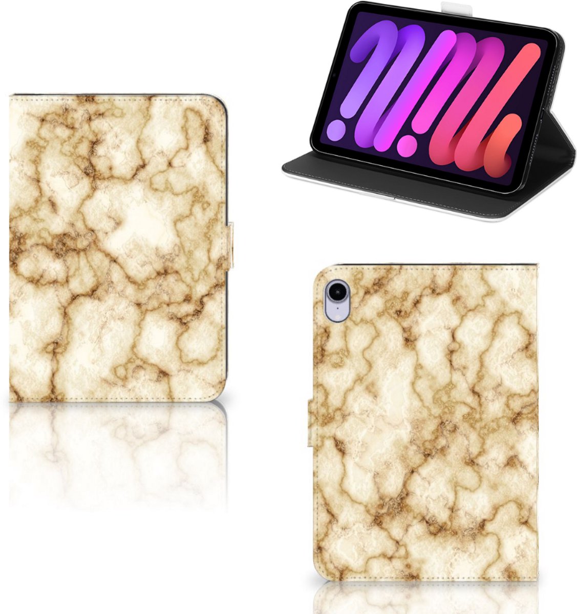 iPad Mini 6 (2021) Leuk Tablet hoesje Marmer Goud