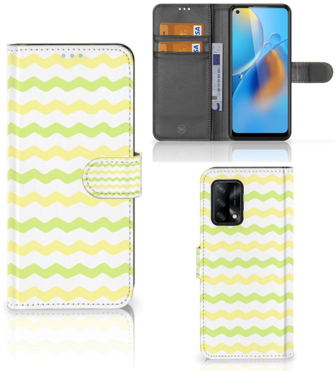 OPPO A74 4G Telefoon Hoesje Waves Yellow