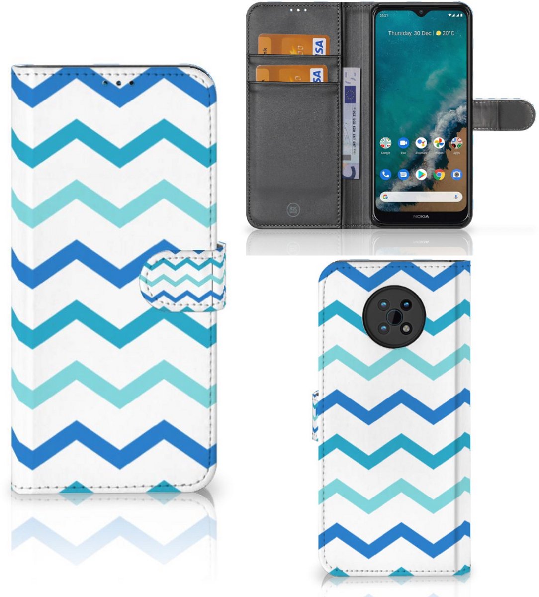 Nokia G50 Telefoon Hoesje Zigzag Blauw