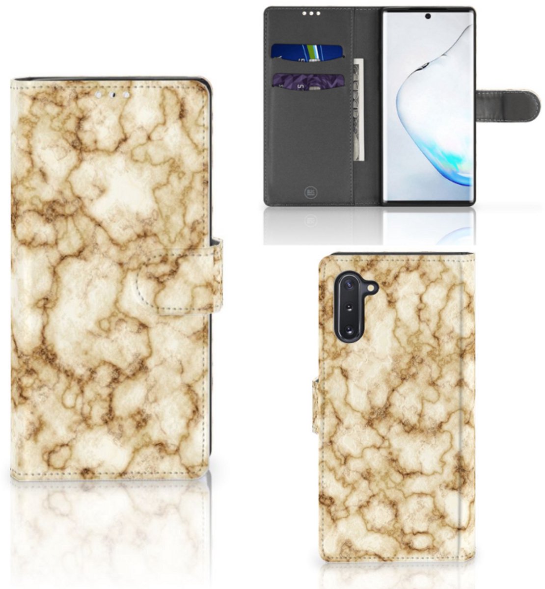 Samsung Galaxy Note 10 Bookcase Marmer Goud