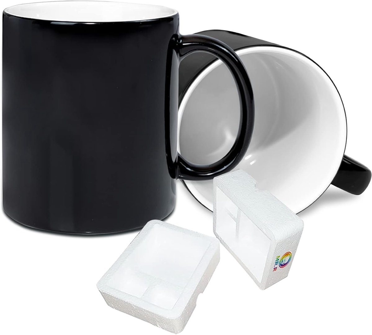 Set van 2 blanco sublimatie koffiemokken - 325 ml, keramisch, magische kleurverandering