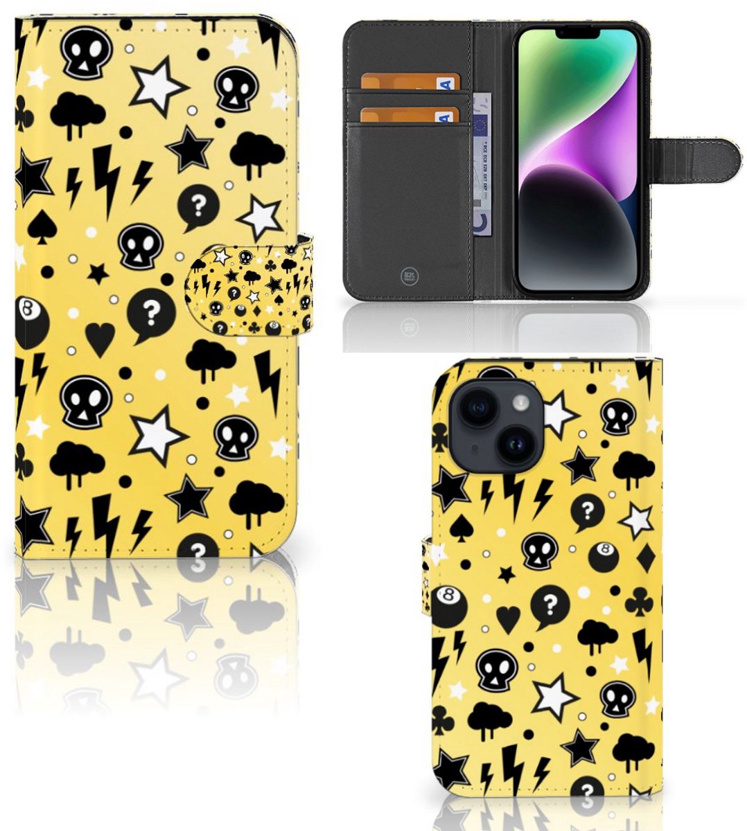 Telefoonhoesje met Naam iPhone 15 Punk Geel