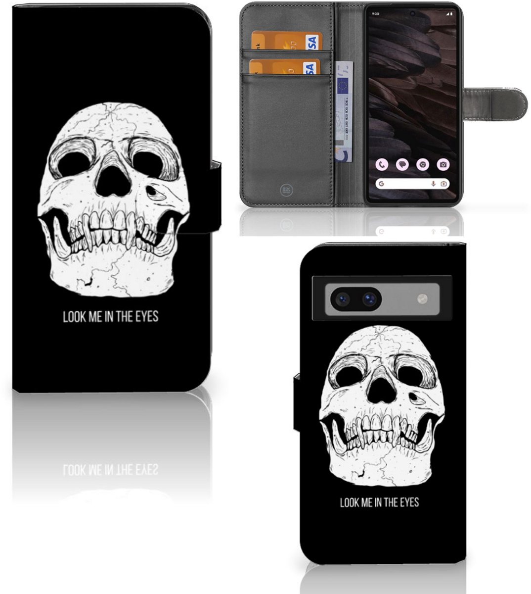 Telefoonhoesje met Naam Google Pixel 7A Skull Eyes