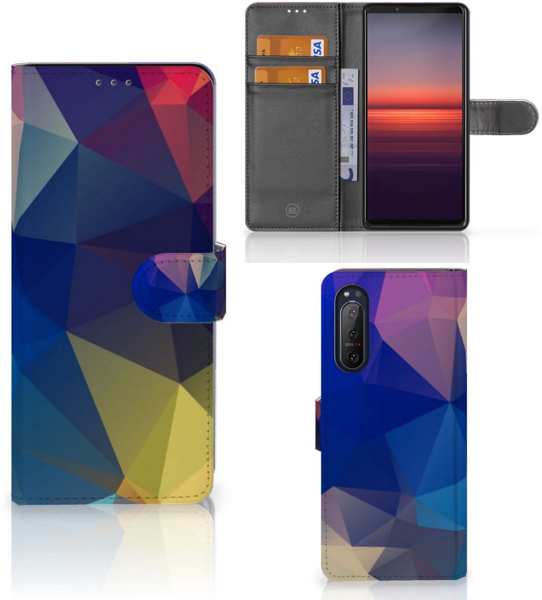 Sony Xperia 5II Book Case Polygon Dark