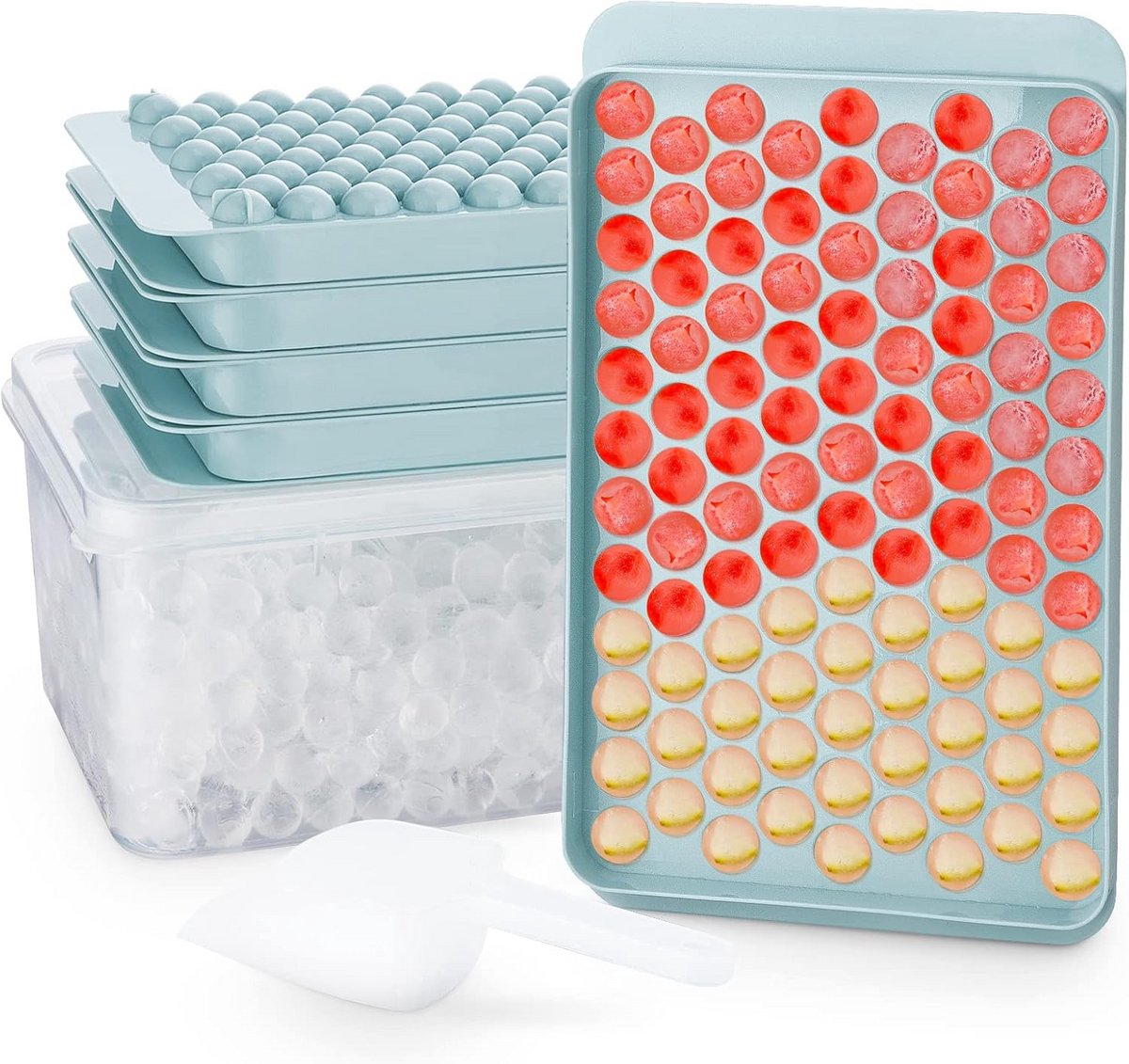 Ronde Mini IJsblokjesvormen - 1,5 cm Ijsbakjes met Deksel voor Vriezer
