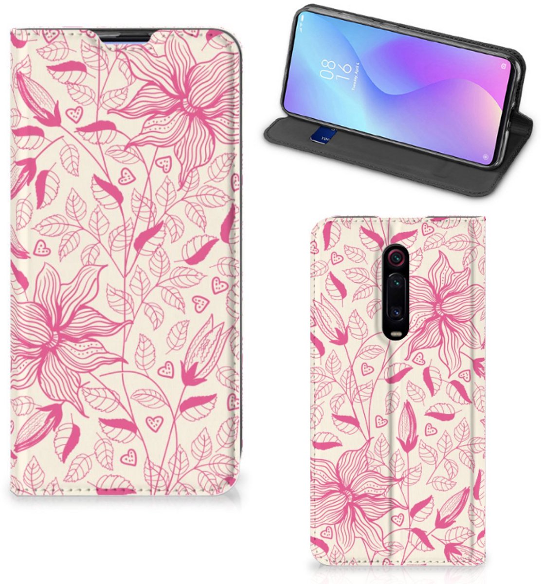 Xiaomi Mi 9T Pro Smart Cover Pink Flowers