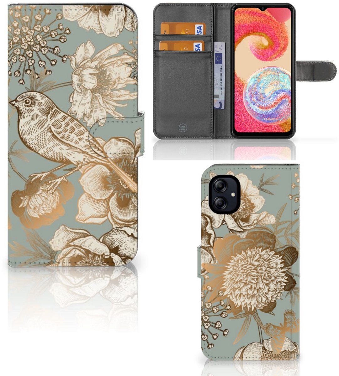 Hoesje voor Samsung Galaxy A04e Vintage Bird Flowers