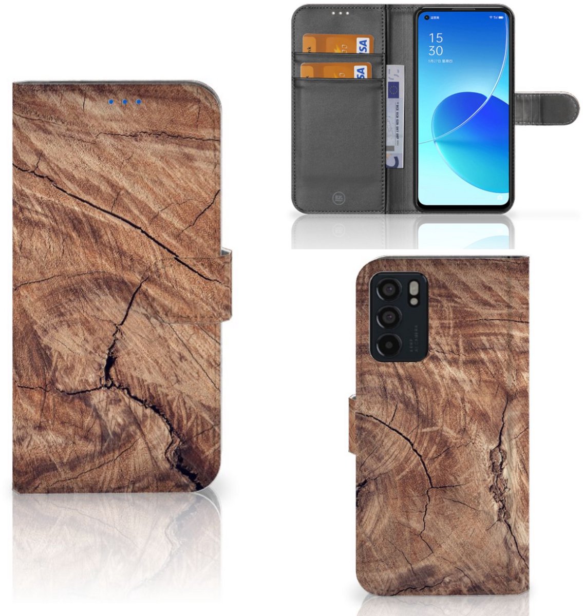OPPO Reno6 5G Book Style Case Tree Trunk