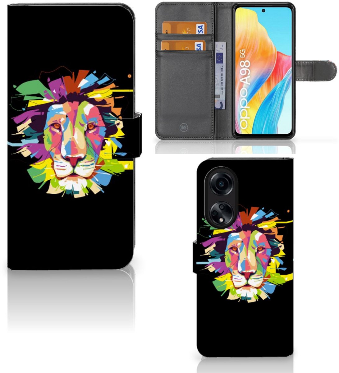 OPPO A98 5G Leuk Hoesje Lion Color