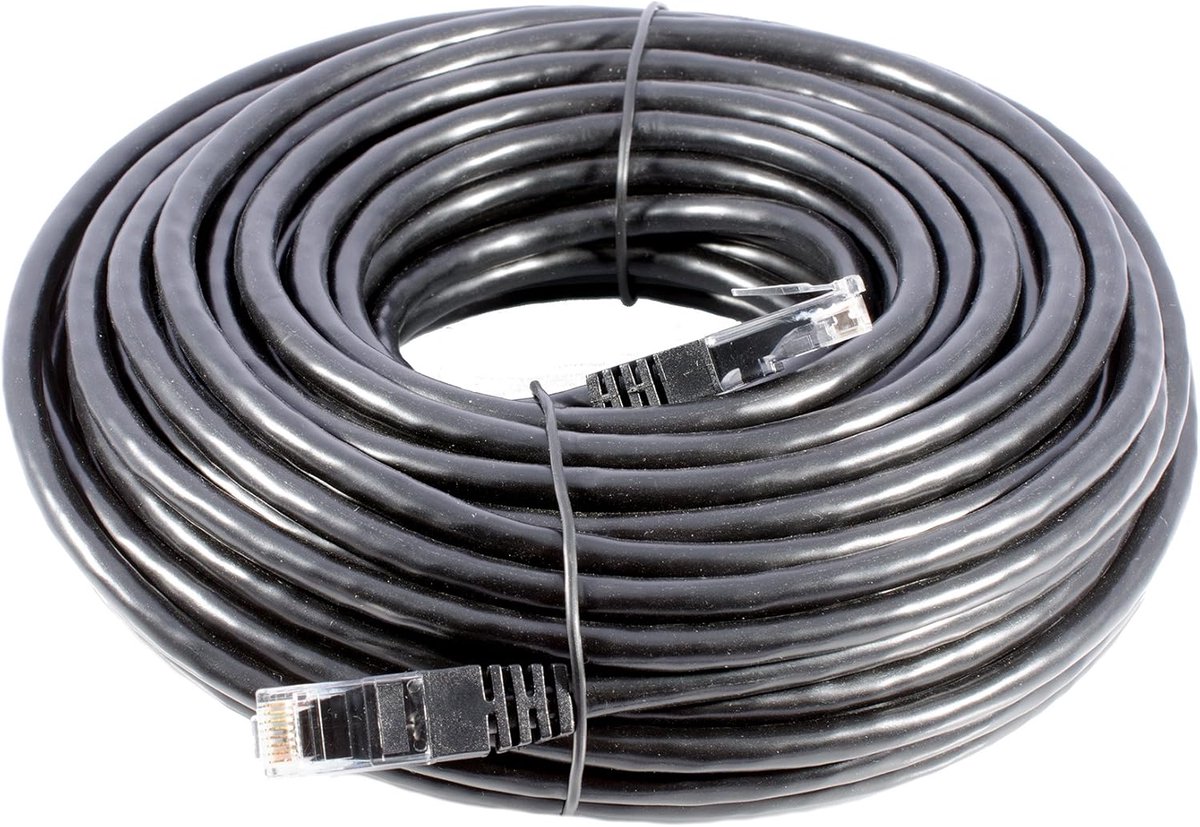 CAT6 20 m netwerkkabel Volledig Massief Koper UTP 24 AWG voor Binnen en Buiten - GigaBit Ethernet-patchkabel