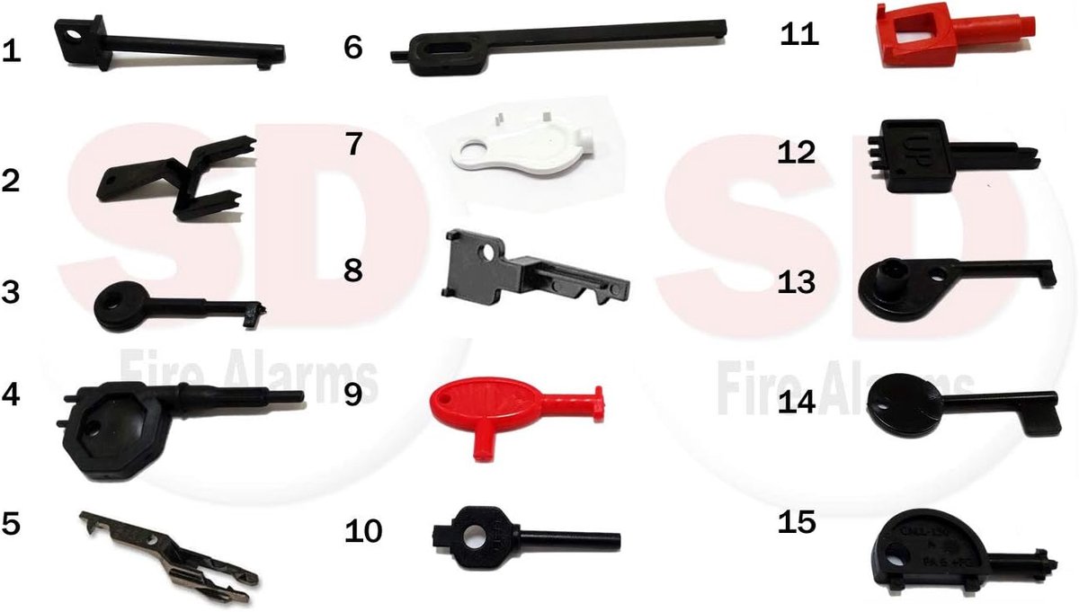 Ingenieurspakket voor Testsleutels van Brandalarmsystemen - 15 Sleutels voor Oproeppunten