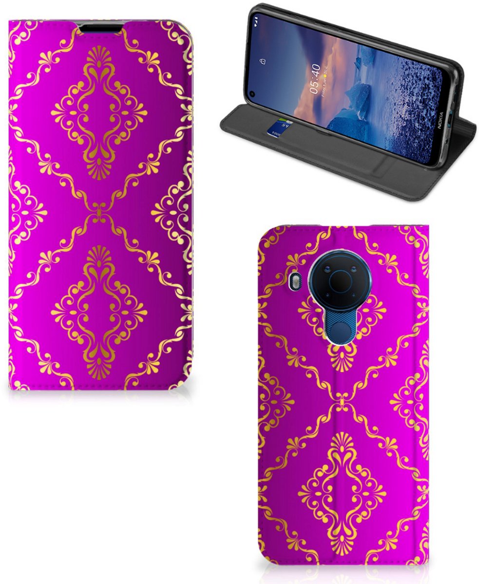 Standcase Hoesje voor Telefoon Hoesje Nokia 5.4 Barok Roze