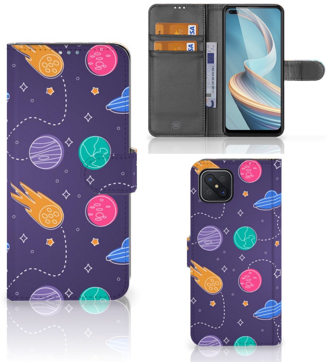 OPPO Reno4 Z Wallet Case met Pasjes Space