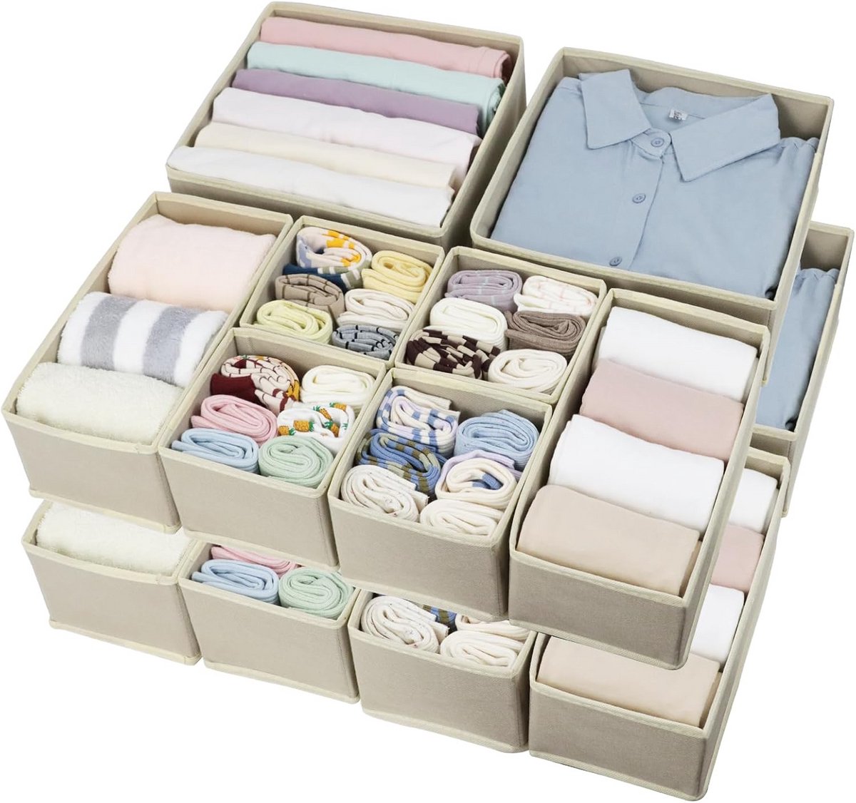 16 Stuks Opvouwbare Lade Organizers voor Kleding en Accessoires