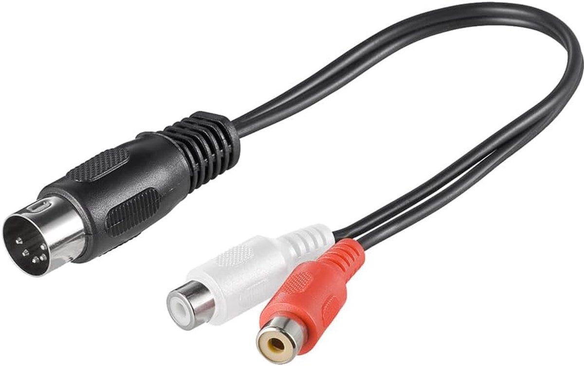 Audio kabeladapter DIN naar stereo tulip plug