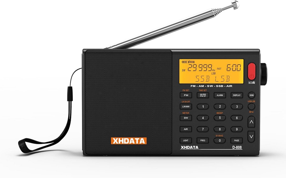 D808 Portable Digitale Radio - Draagbare Shortwave Ontvanger met FM, MW, SW, LW en SSB