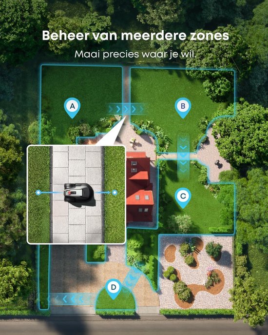 Eufy Robot Grasmaaier E15 800m2 - De Slimste Grasmaaier zonder Grensdraad én GPS + Vervangende messenset van Merkloos	 — afbeelding 3