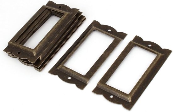 Office Library File Drawer Iron Tag Frame Label Holder Brons Toon 10 ...