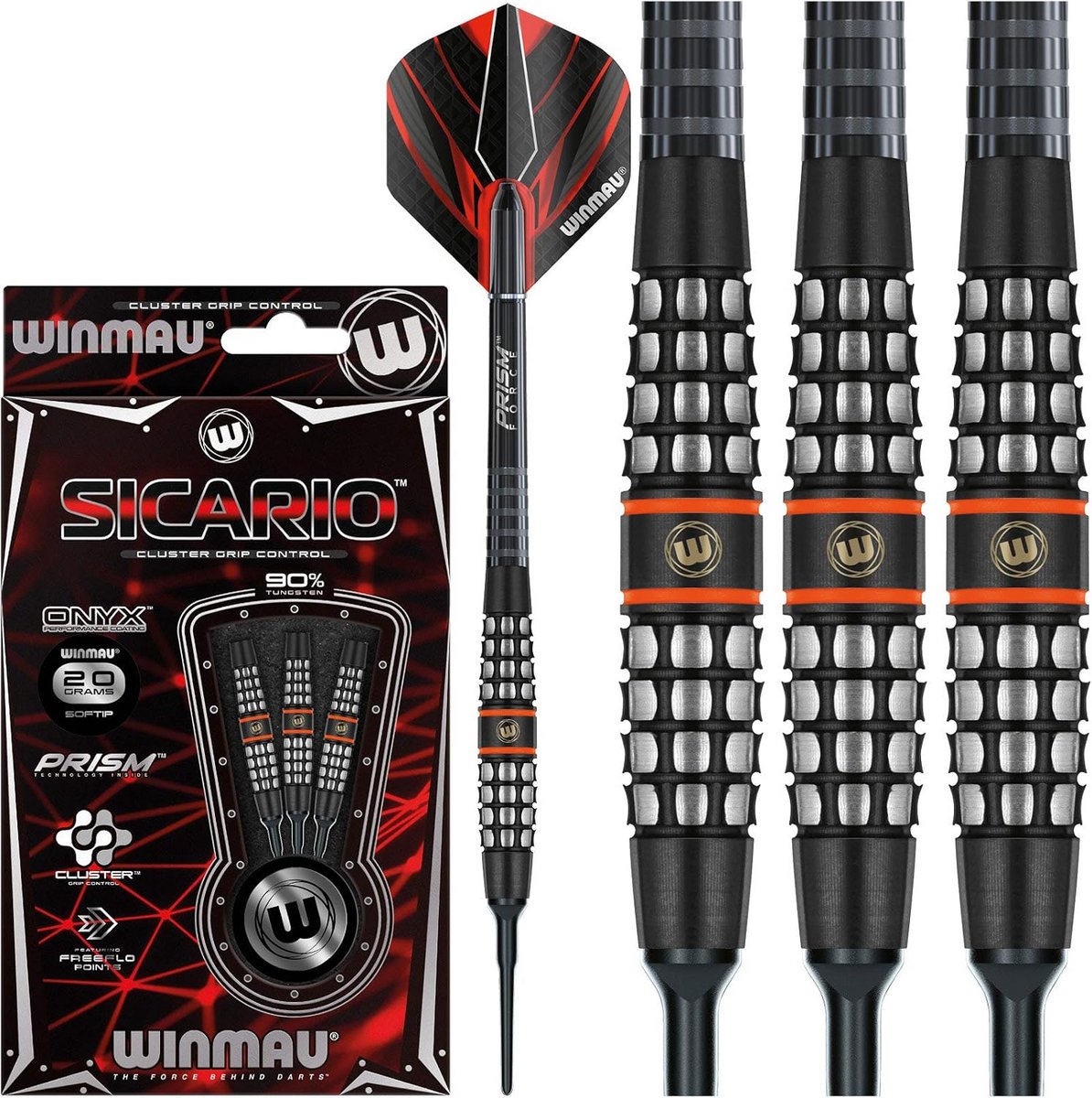 Tungsten Softip Dartset 18-20 Gram met Prisma Flights en Schachten