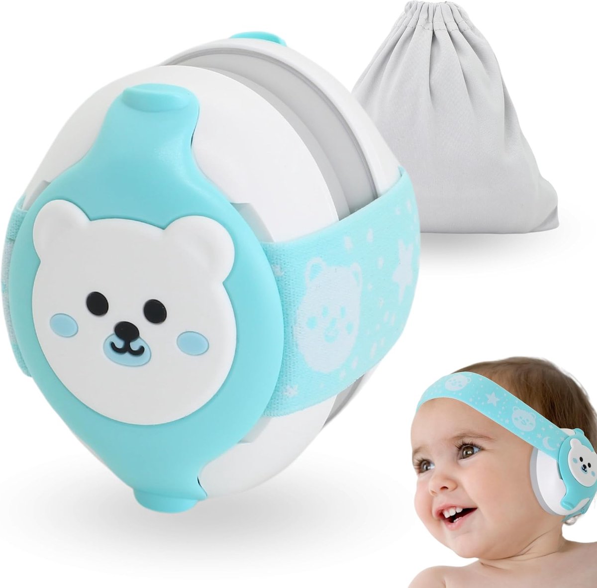 Baby Geluidsdempende Hoofdtelefoon voor 0-36 maanden - Hypoallergeen en BPA-vrij, Verstelbare Hoofdband