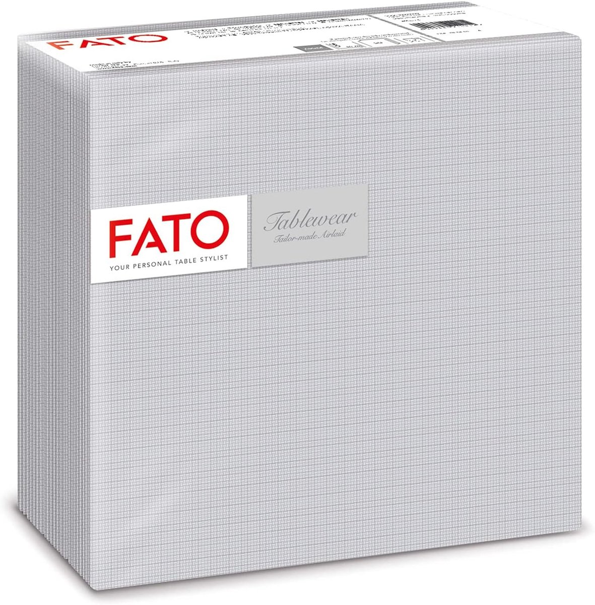 Droge papieren servetten 40x40 cm - Airlaid stoffen effect - 50 stuks - Zilver