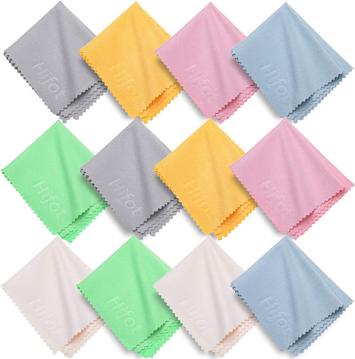 Microvezel Reinigingsdoek 12 Stuks voor Brillen, Tablets, Telefoons en Schermen - 14,5 cm x 17,5 cm