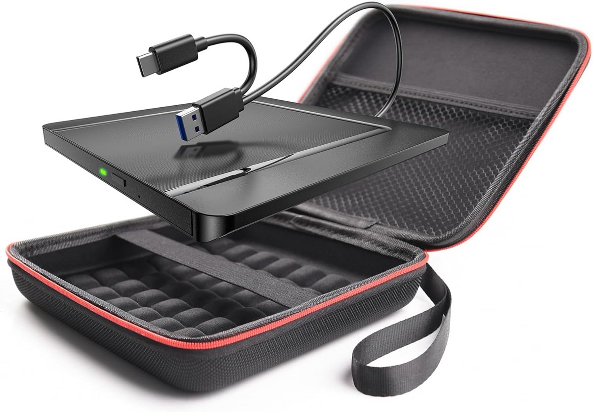 Externe CD/DVD Drives met Opbergtas - USB 3.0 Ultra-Slank
