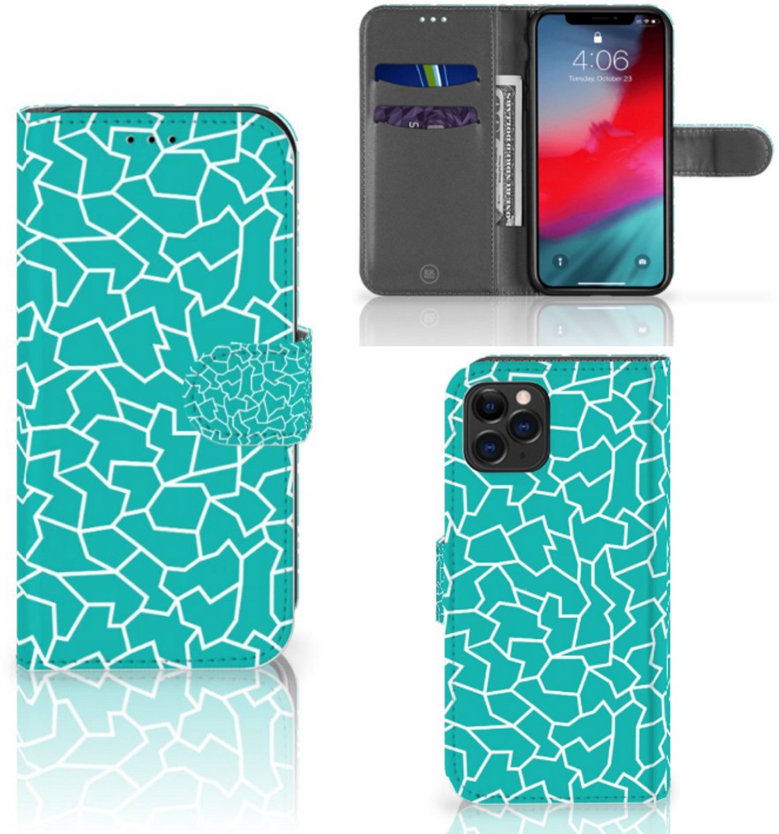 Apple iPhone 11 Pro Hoesje Cracks Blue