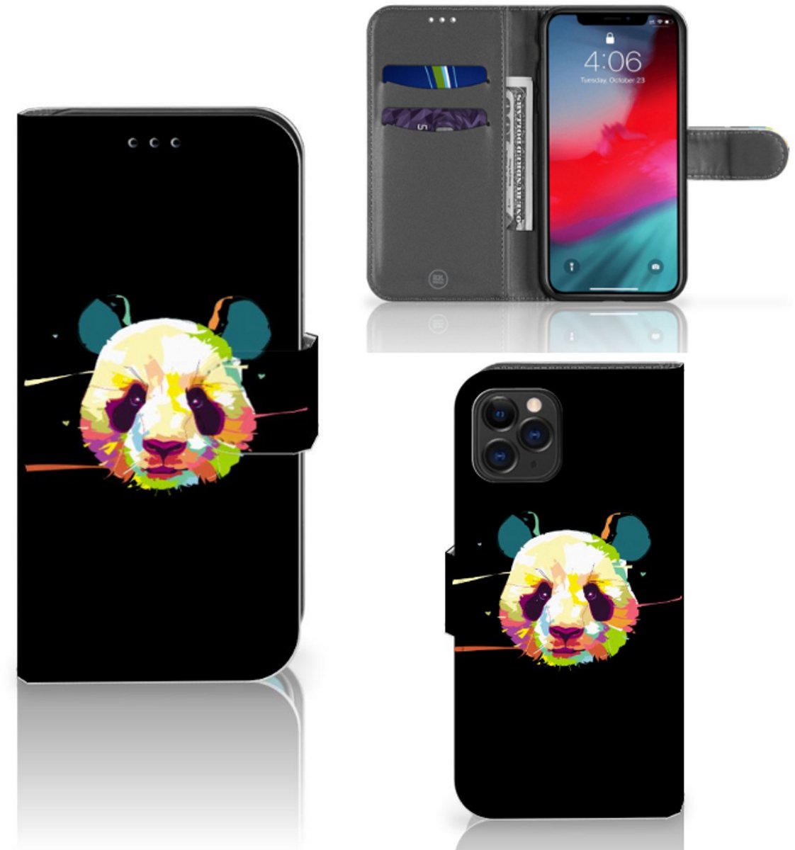Boekhoesje voor Apple iPhone 11 Pro Leuk Hoesje Panda Color