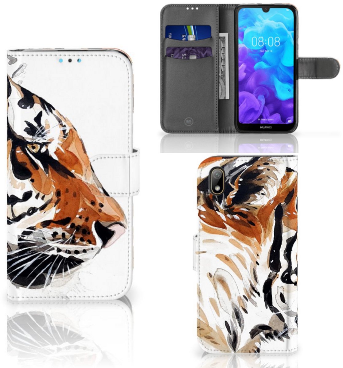 Hoesje Huawei Y5 (2019) Watercolor Tiger