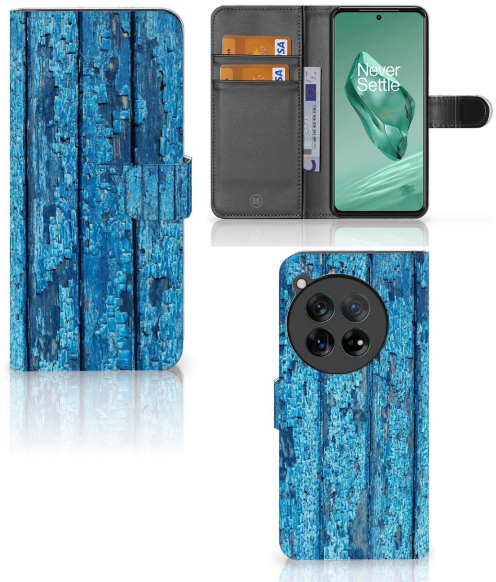 OnePlus 12 Book Style Case Wood Blue