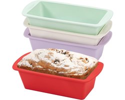 Vierdelige cakevormenset, kleine siliconen bakvormpjes, geschikt voor cakes, sandwiches, financiers, accessoires voor de airfryer, bakgerei.