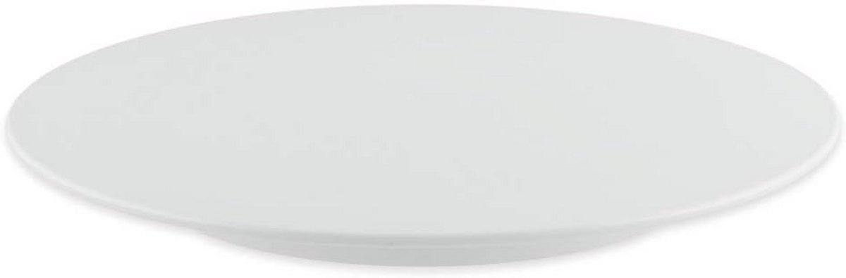 Ronde Taartplaat van Melamine - Ø 32 cm, Met Vaste Voet, Wit