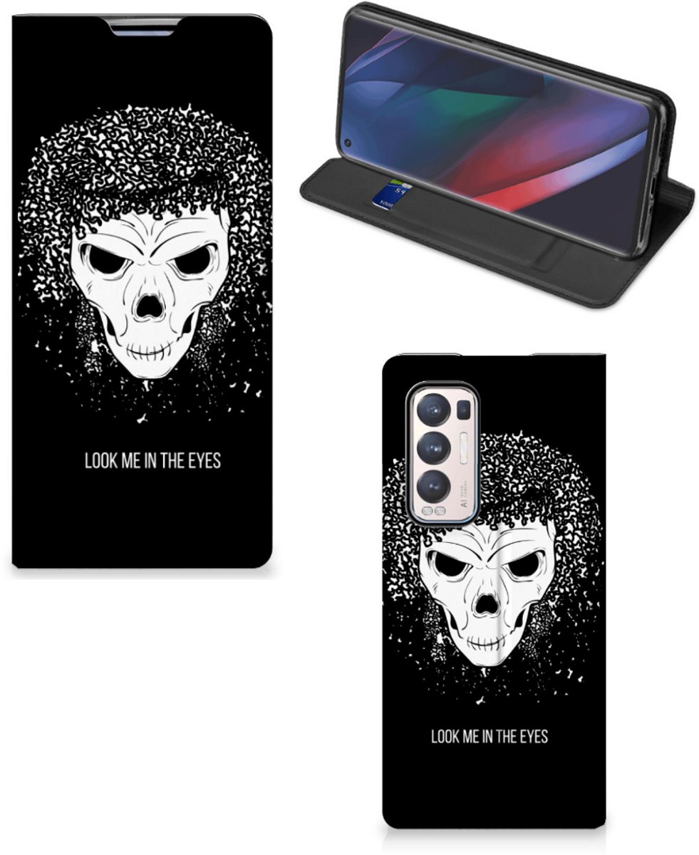 Mobiel BookCase OPPO Find X3 Neo Skull Hair