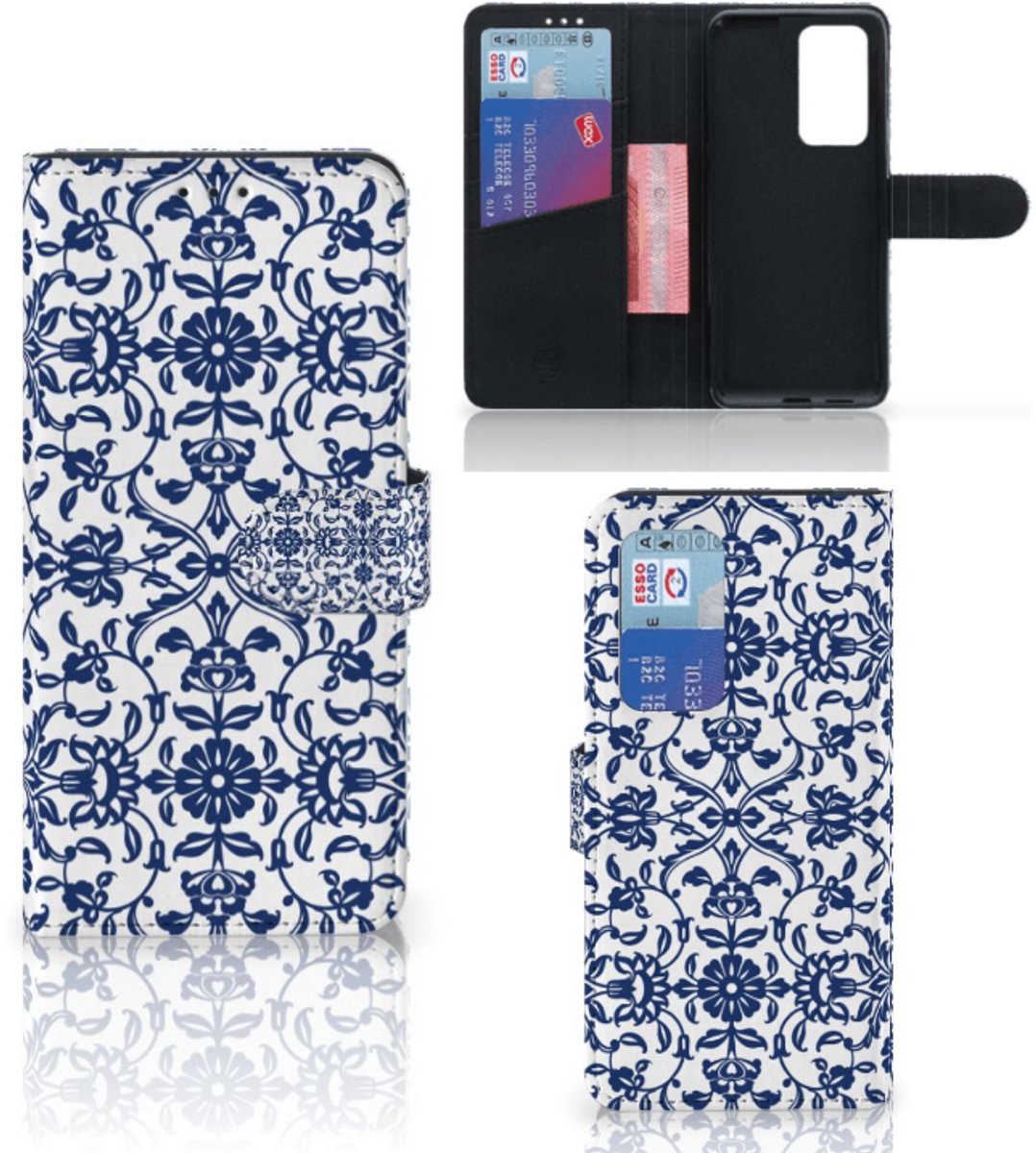 Huawei P40 Pro Hoesje Flower Blue