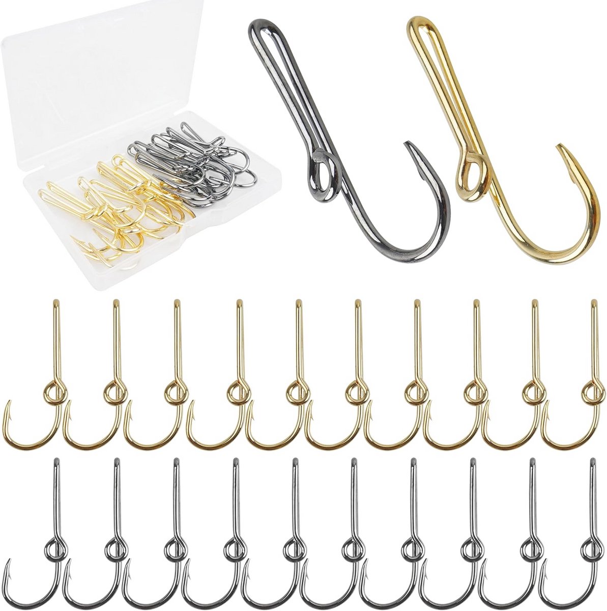 20x Hoed Pins Zwart & Goud - Hoofddeksel Accessoires van Hoogwaardig Koolstofstaal