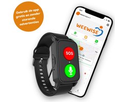 Weewise WS69 - GPS Horloge Senior - Smartwatch voor Ouderen - Persoonlijke alarmen - alarm horloge ouderen - GPS Horloge Alzheimer - Valdetectie