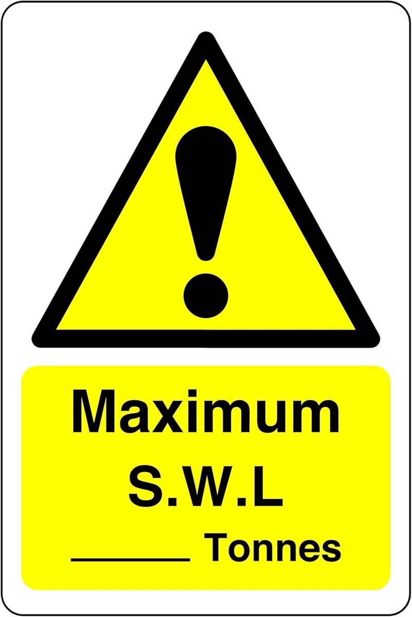 Veiligheidspictogram Maximale Belasting Ton (SWL) Zelfklevende Sticker
