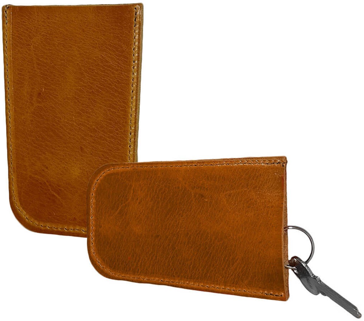 Boodz Leren Klok Sleuteletui Cognac