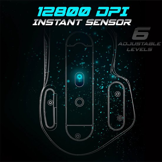 RGB Gaming Muis met 12800 DPI en 8 Programmeerbare Knoppen van Merkloos — afbeelding 5