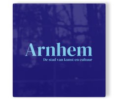 Tegeltje Arnhem – donkerblauw lichtblauw – tegeltje stad – tegeltje met tekst