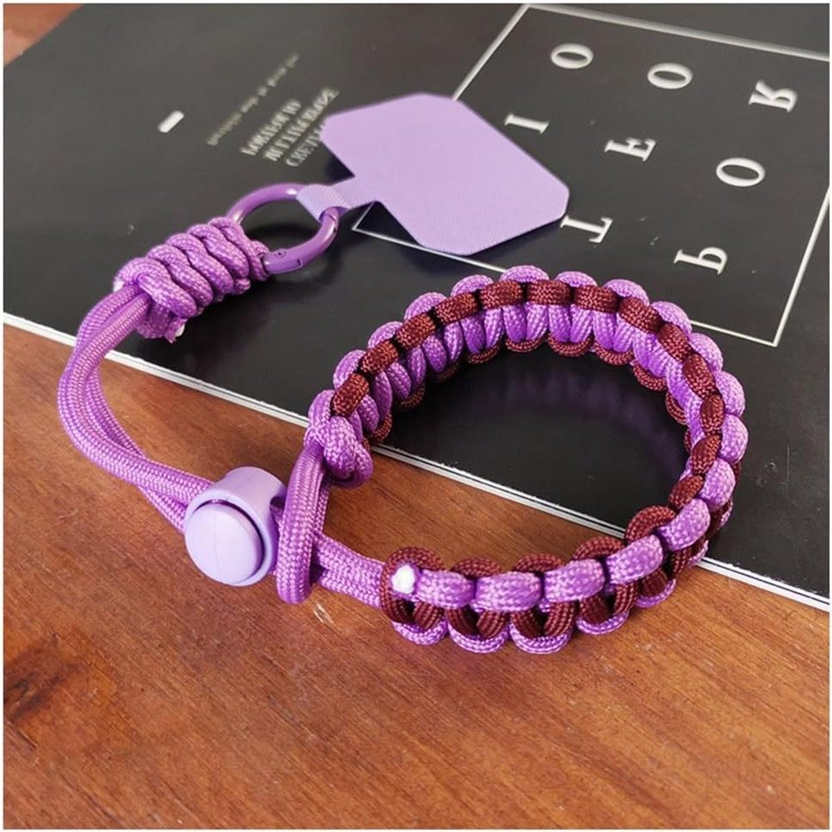 Lanyard voor mobiele telefoon met polsband - Universele telefoonketting - Verstelbaar en kleurrijk - Nylon lanyard met patch - Geschikt voor alle smartphones - Kort model met verstelbare gesp #17