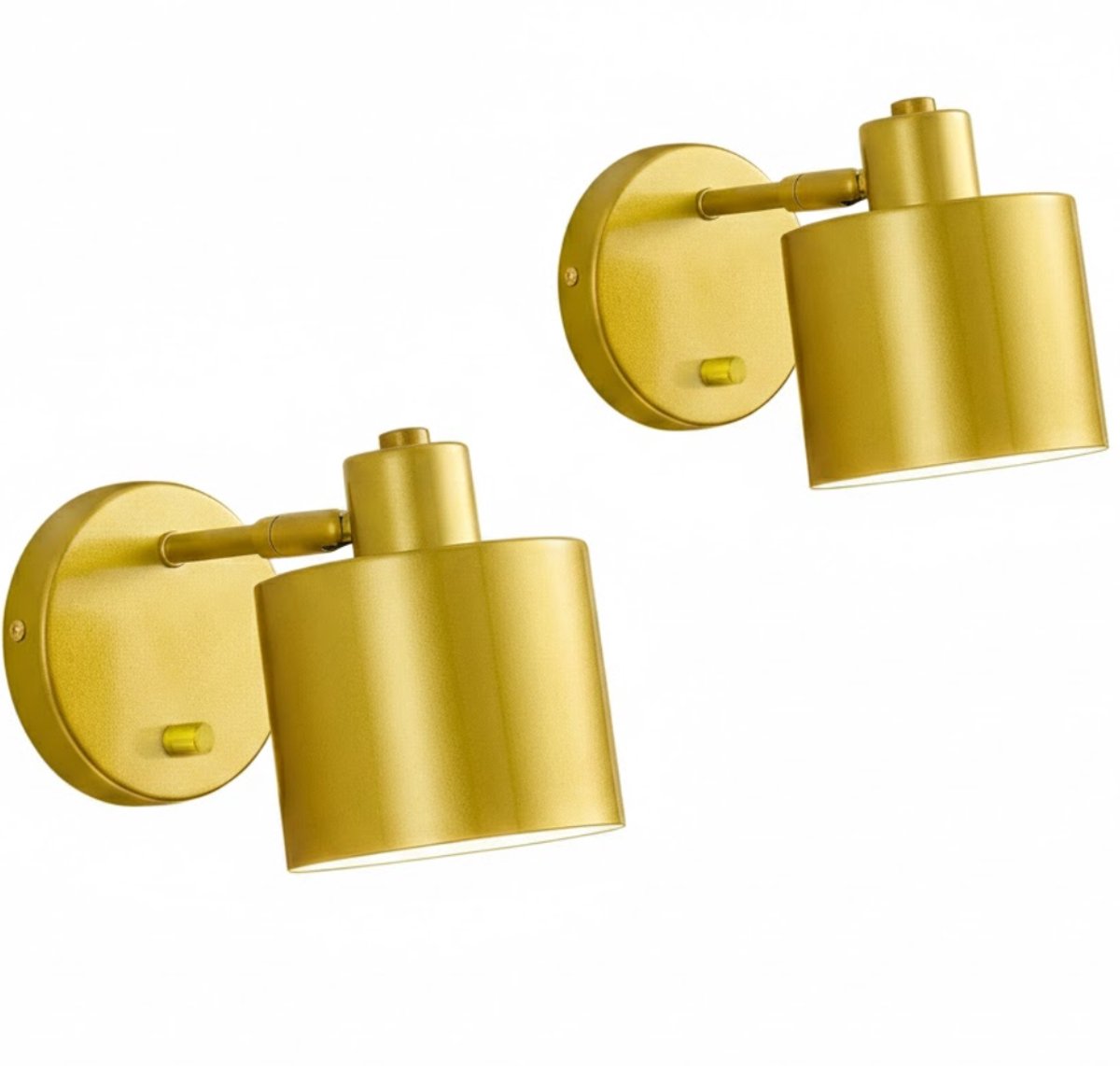 NBAP® Wandlamp Binnen met Snoer - Wandlamp met Stekker voor Binnen - met Dimbare Schakelaar - Industrieel en Vintage - Slaapkamer Bedlampje-Goud