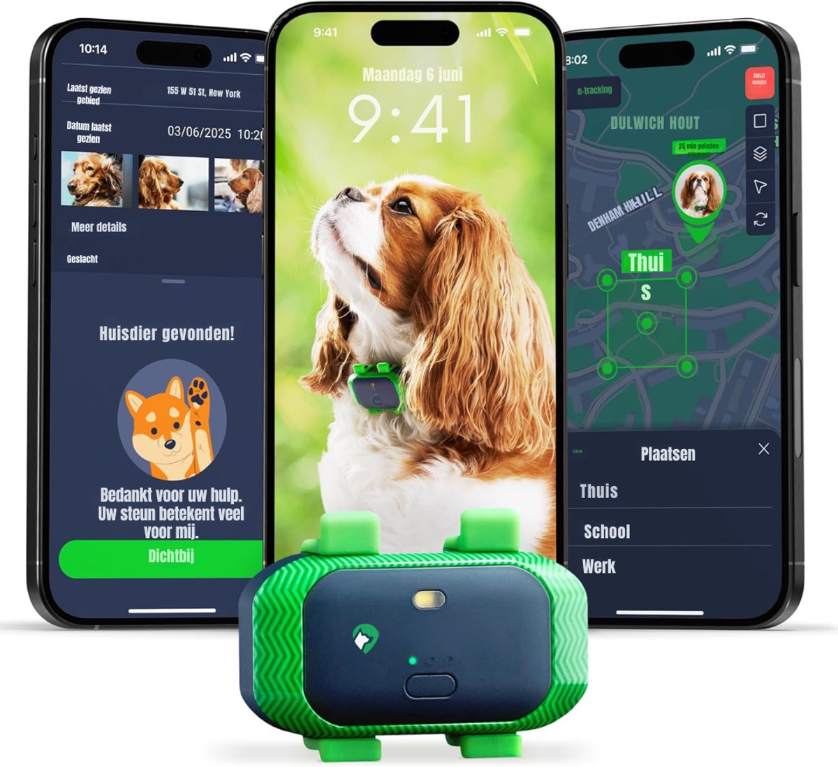 REN® GPS Tracker kat - GPS Tracker - GPS Trackers - Groen - 12cm x 11cm x 5cm