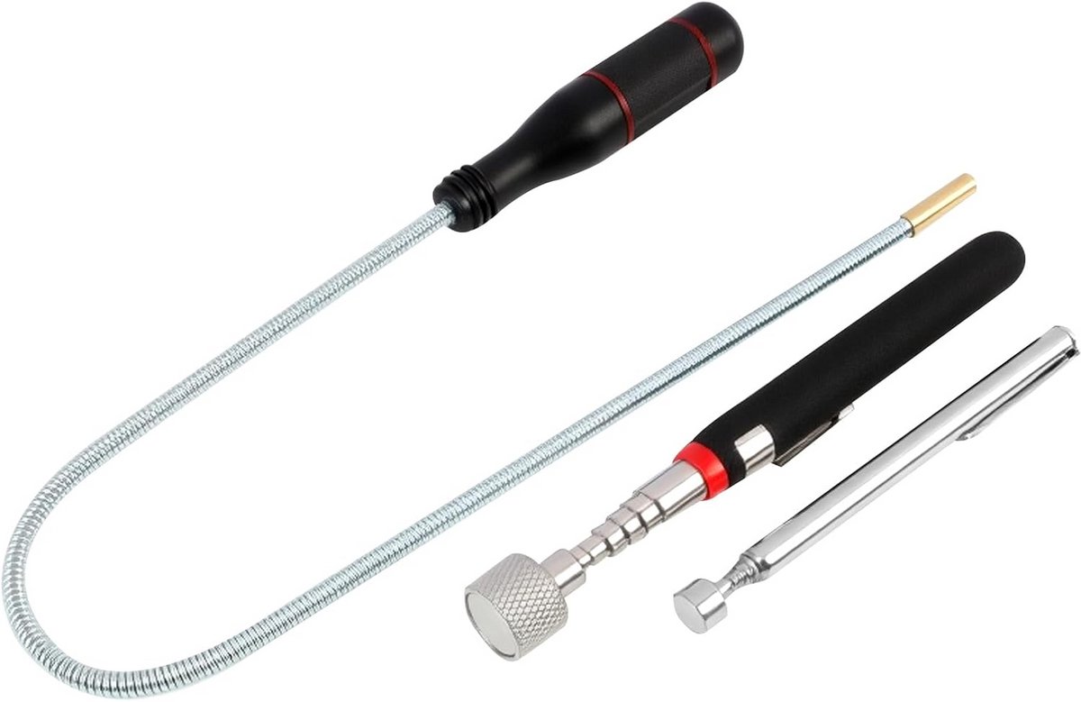 3x Telescopische Magneetstaven Sterke Magneetlifter Gereedschap Uittrekbaar tot 60 cm