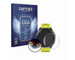 Savvies - Screenprotector voor Garmin Forerunner 965 / 970 - Folie Beschermfolie transparant volledig dekking 4 Stuks